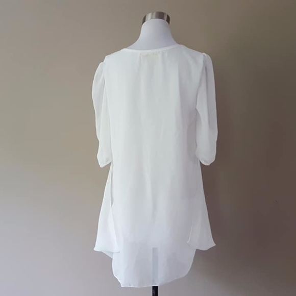Sheer White Chiffon Top Dress Small - Picture 5 of 8